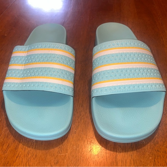 Adidas Blue Slides. NWOT - Picture 5 of 6